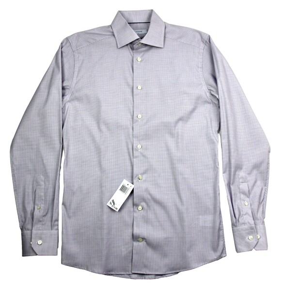 Etón Other - Eton Dress Shirt Mens 15 38 Light Purple Check Slim Fit Cotton Blend NWT $270